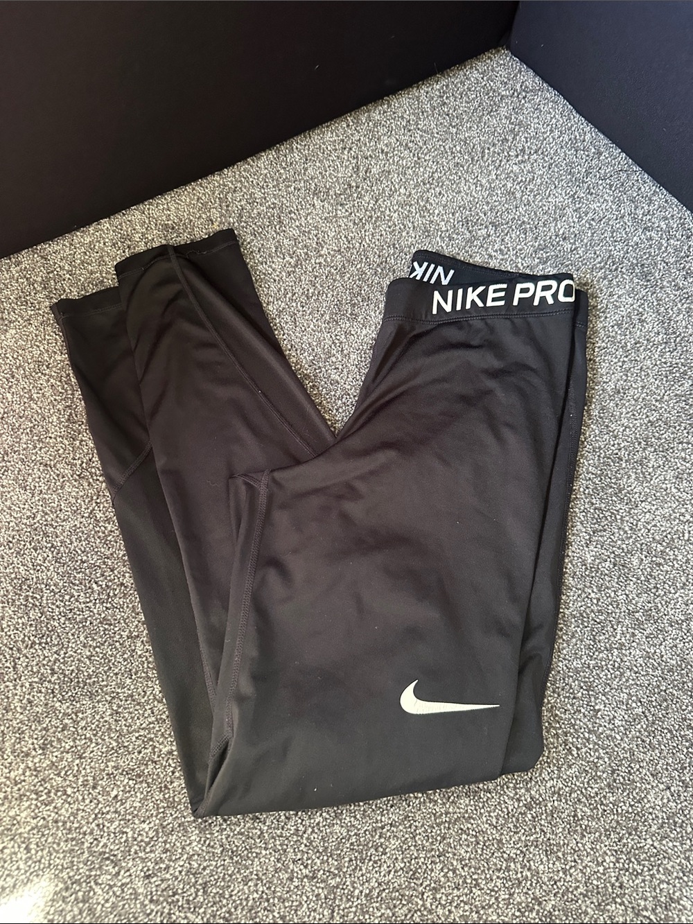 Nike Black Performance Leggings with White Swoosh